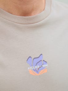Jack & Jones Erkek Göğüs ve Sırt Baskılı Tişört - Ames -Moonbeam - 12268471