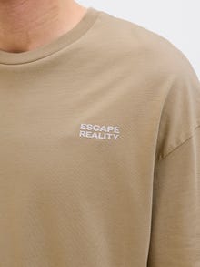 Jack & Jones Erkek Göğüs ve Sırt Baskılı Tişört - Ames -Coriander - 12268471