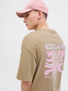 Jack & Jones Erkek Göğüs ve Sırt Baskılı Tişört - Ames -Coriander - 12268471