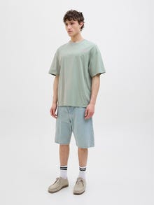 Jack & Jones Erkek Göğüs ve Sırt Baskılı Tişört - Ames -Iceberg Green - 12268471