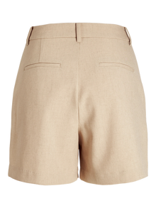 Jack & Jones Kadın Yüksek Bel Keten Şort - Aya -Feather Gray - 12268838