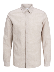 Jack & Jones Slim Kalıp Gömlek Yaka Gömlek -Crockery - 12268964