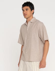 Jack & Jones Erkek Keten Karışımlı Gömlek - Breeze -Crockery - 12269057