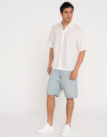 Jack & Jones Erkek Keten Karışımlı Gömlek - Breeze -White - 12269057