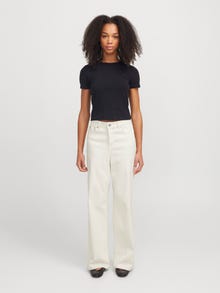 Jack & Jones Geniş Bacak Kalıp Yüksek bel Kot -White Denim - 12269078