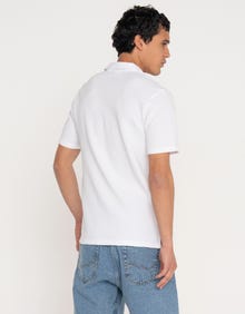 Jack & Jones Erkek Gömlek Yaka Yarım Fermuarlı Tişört - Benja -White - 12269338