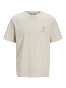 Jack & Jones Erkek Sırt Baskılı Tişört - Summer -Moonbeam - 12269372
