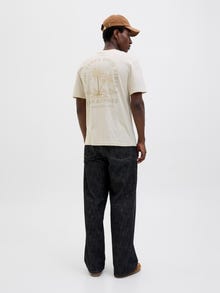 Jack & Jones Erkek Sırt Baskılı Tişört - Summer -Moonbeam - 12269372