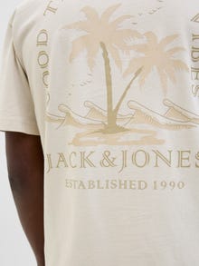 Jack & Jones Erkek Sırt Baskılı Tişört - Summer -Moonbeam - 12269372