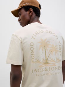 Jack & Jones Erkek Sırt Baskılı Tişört - Summer -Moonbeam - 12269372