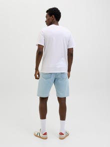 Jack & Jones Erkek Bisiklet Yaka Baskılı Tişört - Jaxon -White - 12269390