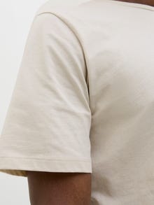 Jack & Jones Erkek Bisiklet Yaka Baskılı Tişört - Jaxon -Moonbeam - 12269390