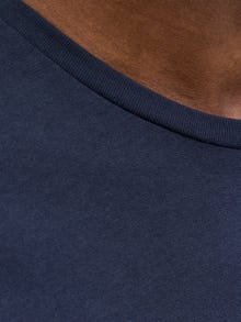 Jack & Jones Erkek Bisiklet Yaka Baskılı Tişört - Jaxon -Sky Captain - 12269390