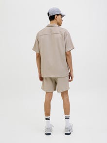 Jack & Jones Erkek Kısa Kollu Gömlek - Massımo -Oxford Tan - 12269640