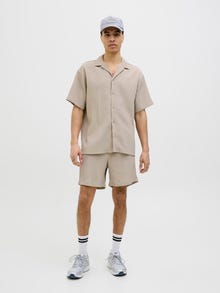 Jack & Jones Erkek Kısa Kollu Gömlek - Massımo -Oxford Tan - 12269640