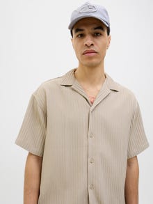 Jack & Jones Erkek Kısa Kollu Gömlek - Massımo -Oxford Tan - 12269640