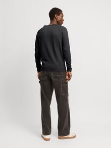 Jack & Jones Normal Kalıp Bisiklet Yaka Süveter -Black - 12269654