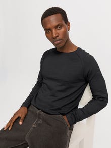 Jack & Jones Normal Kalıp Bisiklet Yaka Süveter -Black - 12269654