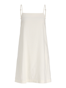 Jack & Jones Kadın Kare Yaka Askılı Keten Elbise - Breeze -Blanc de Blanc - 12269732