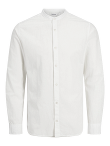 Jack & Jones Büyük Beden Keten Karışımlı Gömlek - Breeze -White - 12270008
