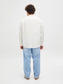 Jack & Jones Büyük Beden Keten Karışımlı Gömlek - Breeze -White - 12270008