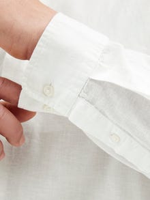 Jack & Jones Büyük Beden Keten Karışımlı Gömlek - Breeze -White - 12270008