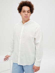 Jack & Jones Büyük Beden Keten Karışımlı Gömlek - Breeze -White - 12270008
