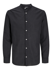 Jack & Jones Büyük Beden Keten Karışımlı Gömlek - Breeze -Black - 12270008