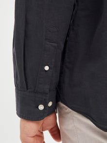 Jack & Jones Büyük Beden Keten Karışımlı Gömlek - Breeze -Black - 12270008