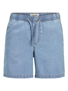 Jack & Jones Erkek Tony 596 Beli Lastikli Jogger Şort -Light Blue Denim - 12270251