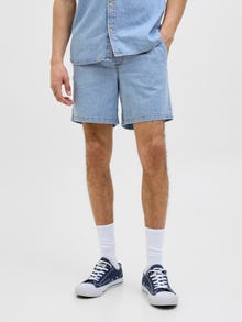 Jack & Jones Erkek Tony 596 Beli Lastikli Jogger Şort -Light Blue Denim - 12270251