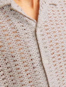Jack & Jones Erkek Kroşe Kısa Kollu Gömlek - Crochet -Moonbeam - 12270515