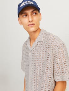 Jack & Jones Erkek Kroşe Kısa Kollu Gömlek - Crochet -Moonbeam - 12270515