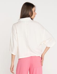 Jack & Jones Kadın Önden Bağlamalı Tişört - Breeze -Blanc de Blanc - 12270942