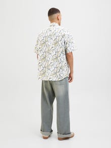 Jack & Jones Erkek Kısa Kollu Desenli Gömlek - Joshua -Cloud Dancer - 12271089