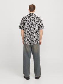 Jack & Jones Erkek Kısa Kollu Desenli Gömlek - Joshua -Black - 12271089