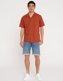 Jack & Jones Erkek Kısa Kollu Gömlek - Luke -Arabian Spice - 12271099