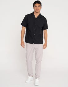 Jack & Jones Erkek Kısa Kollu Gömlek - Luke -Black - 12271099