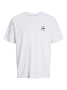 Jack & Jones Erkek Göğüs ve Sırt Baskılı Tişört - Jackıe -White - 12271366