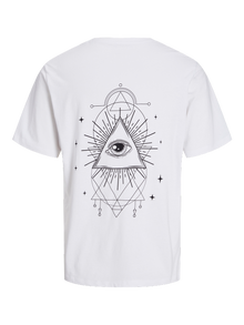 Jack & Jones Erkek Göğüs ve Sırt Baskılı Tişört - Jackıe -White - 12271366