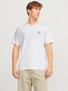Jack & Jones Erkek Göğüs ve Sırt Baskılı Tişört - Jackıe -White - 12271366