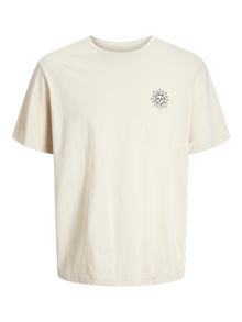 Jack & Jones Erkek Göğüs ve Sırt Baskılı Tişört - Jackıe -Moonbeam - 12271366