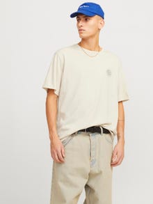 Jack & Jones Erkek Göğüs ve Sırt Baskılı Tişört - Jackıe -Moonbeam - 12271366