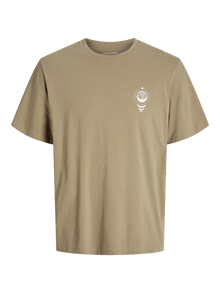Jack & Jones Erkek Göğüs ve Sırt Baskılı Tişört - Jackıe -Coriander - 12271366