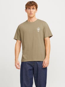 Jack & Jones Erkek Göğüs ve Sırt Baskılı Tişört - Jackıe -Coriander - 12271366