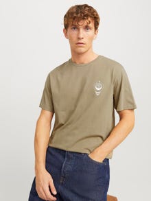 Jack & Jones Erkek Göğüs ve Sırt Baskılı Tişört - Jackıe -Coriander - 12271366