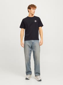 Jack & Jones Erkek Göğüs ve Sırt Baskılı Tişört - Jackıe -Black - 12271366