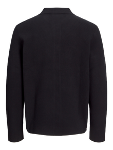 Jack & Jones Rahat Kalıp Polo Düşük omuzlar Örgü Hırka -Black - 12271403