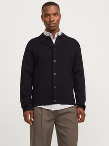 Jack & Jones Rahat Kalıp Polo Düşük omuzlar Örgü Hırka -Black - 12271403