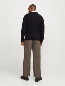 Jack & Jones Rahat Kalıp Polo Düşük omuzlar Örgü Hırka -Black - 12271403